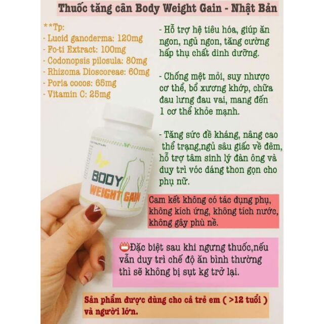 Công dụng của tăng cân body weight gain Công dụng của tăng cân body weight gain