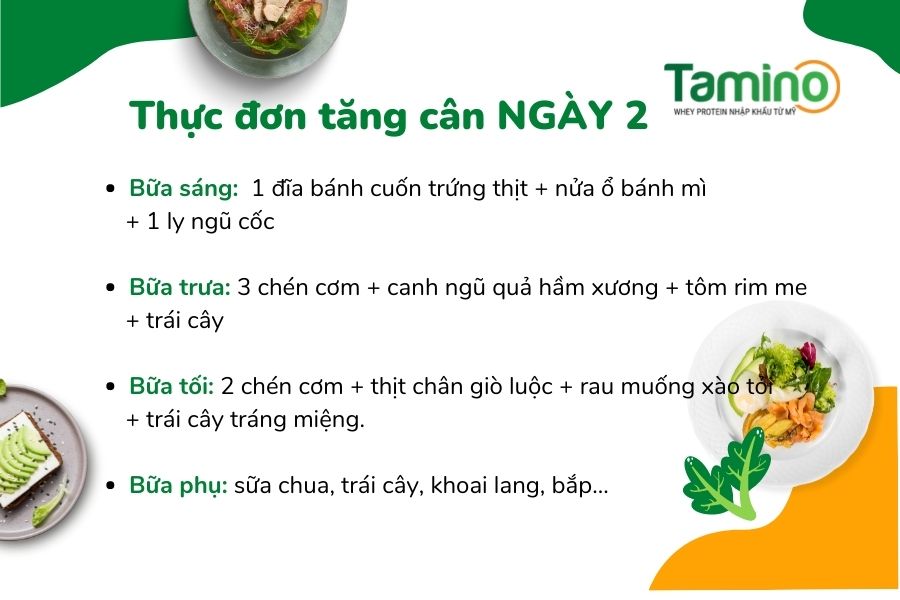 thực đơn ngày 2